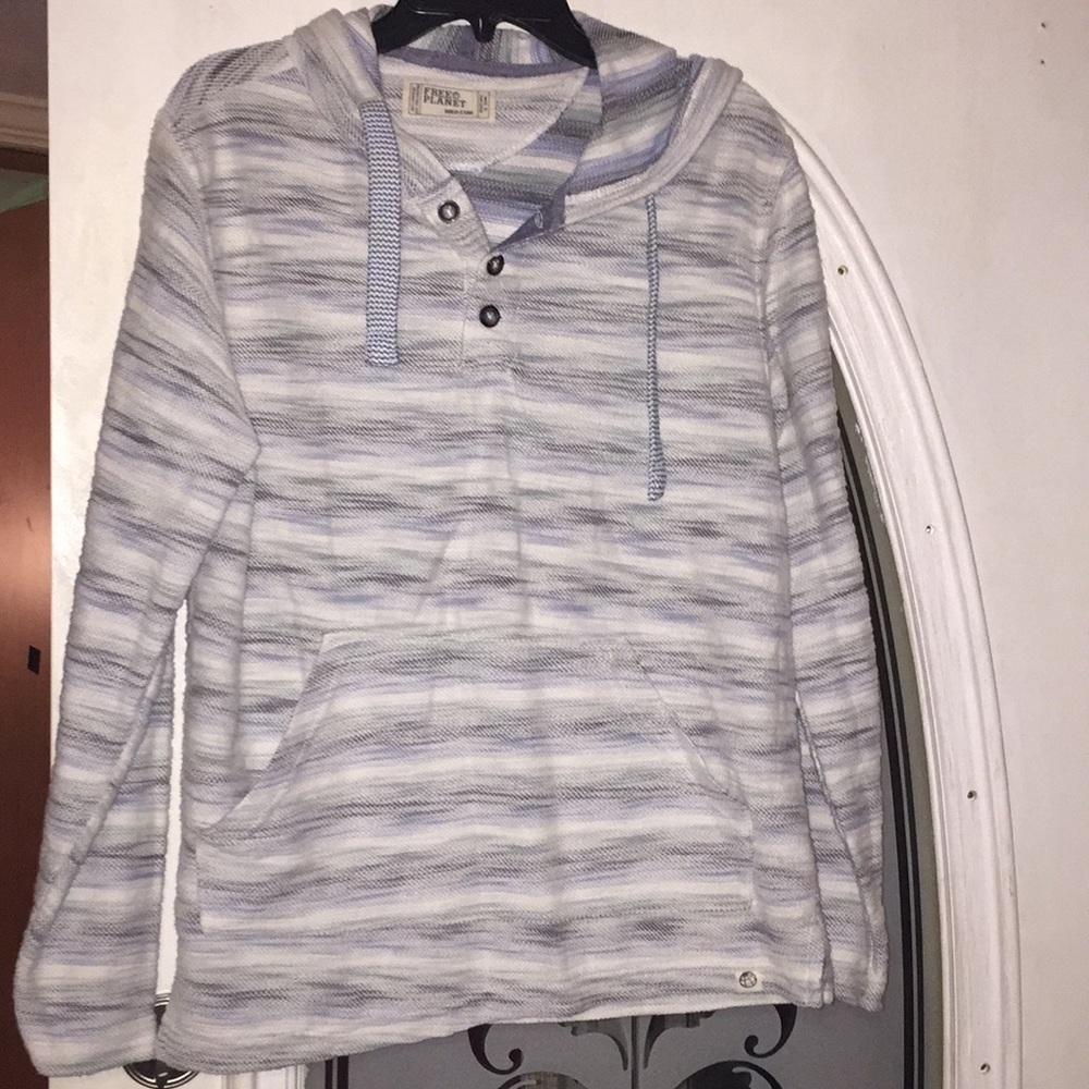 Blue gray and white hoodie